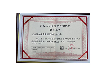 广东省企业管理咨询协会会员证书